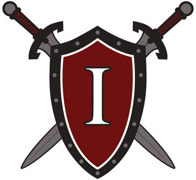 Image is of the school's shield and swords logo.